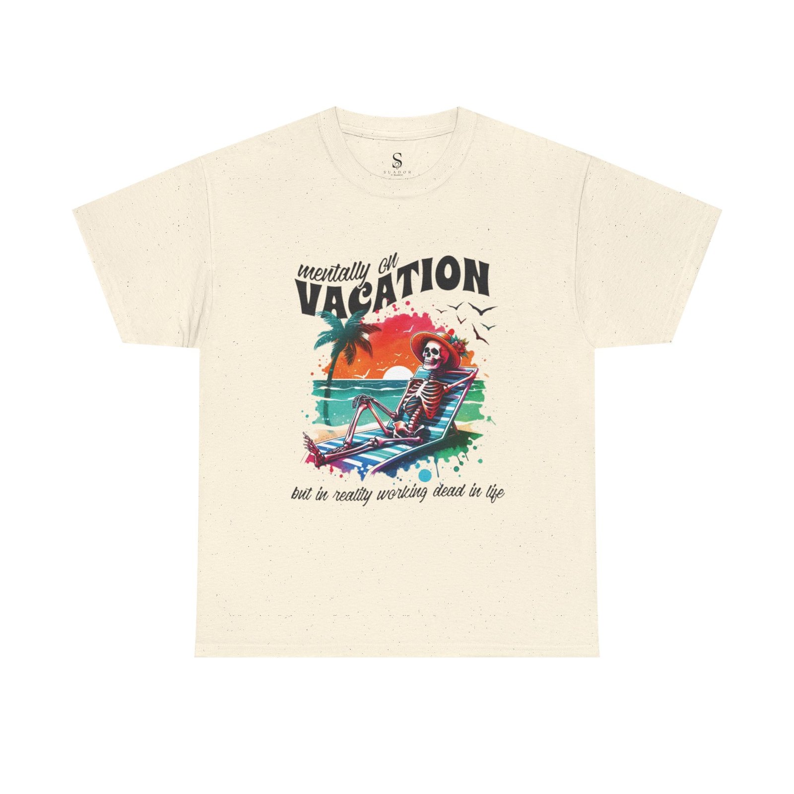 Skeleton Vacation Tee, Fun Summer Shirt, Unisex Graphic Tee, Beach Vibes T-shirt, Relaxation Humor Gift - Imagen 9
